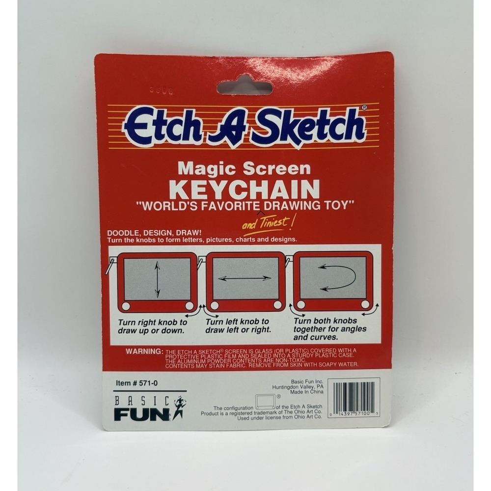 Mini Etch-A-Sketch Magic Screen KeyChain  Drawing Toy VTG 2000 - Picture 2 of 2